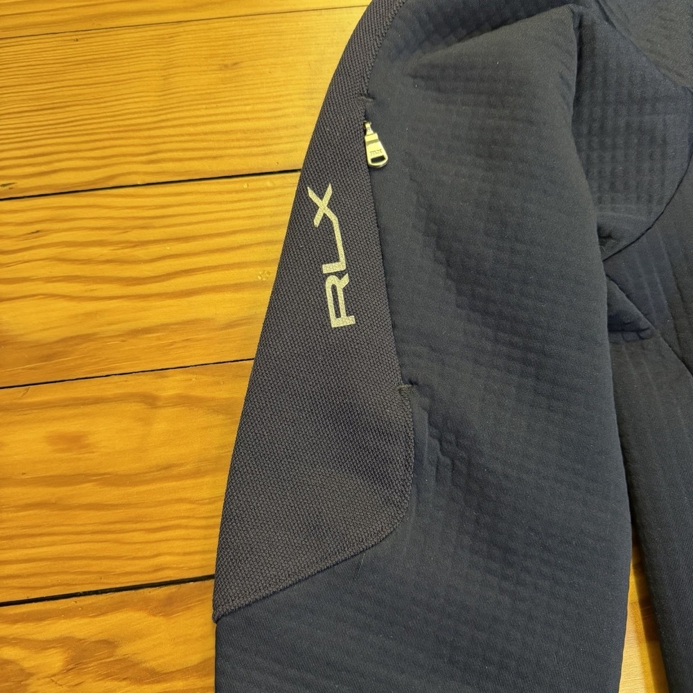 RLX Ralph Lauren Mens Medium Navy Blue Full Zip Performance Stretch Zip Pockets - Picture 7 of 16